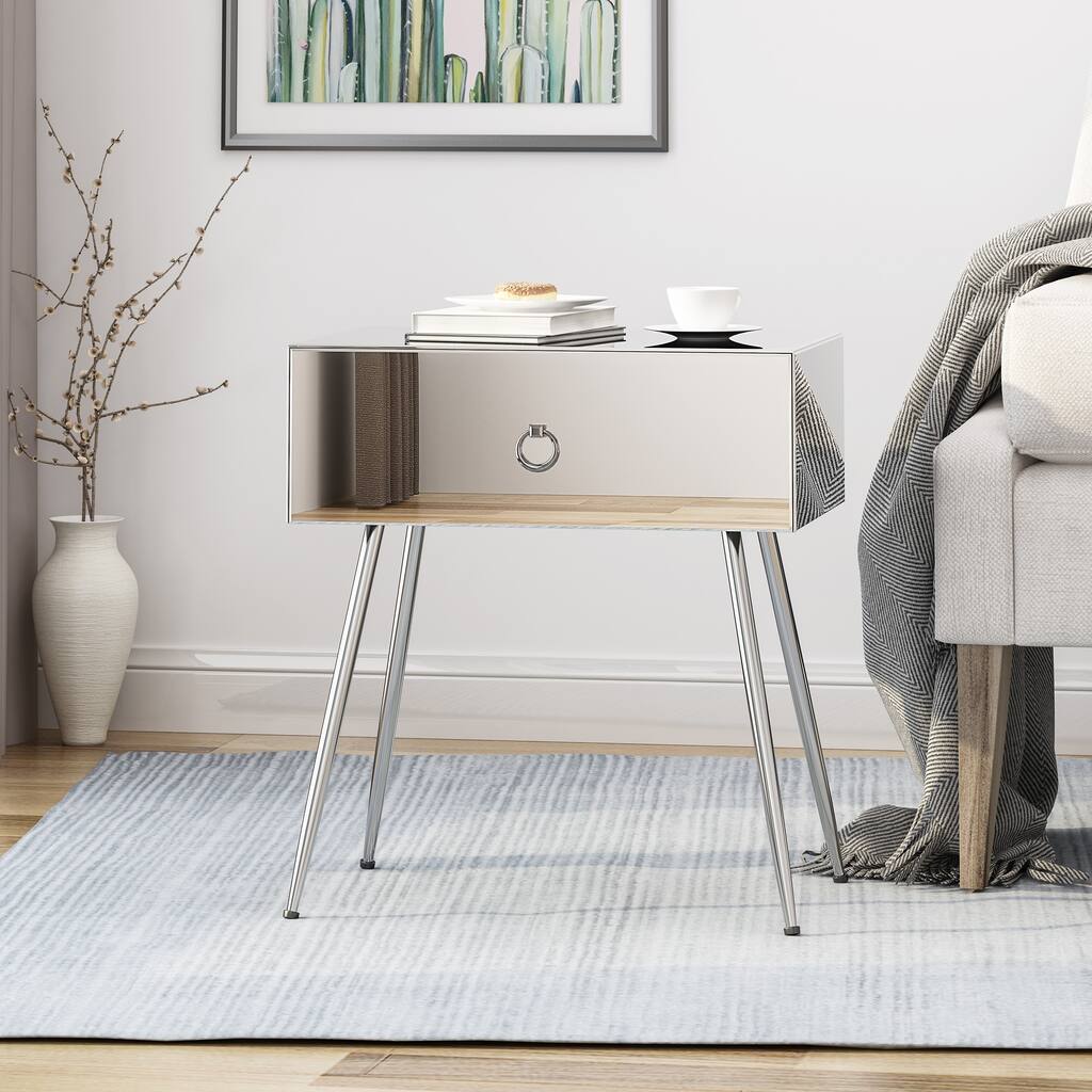 Corregidor Modern Mirrored Accent Table by Christopher Knight Home