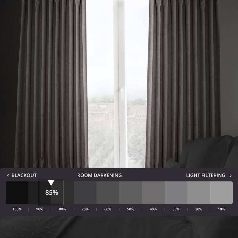 Exclusive Fabrics Faux Linen Extra Wide Room Darkening Curtains Panel - Versatile Privacy Drapery for Wide Windows (1 Panel)