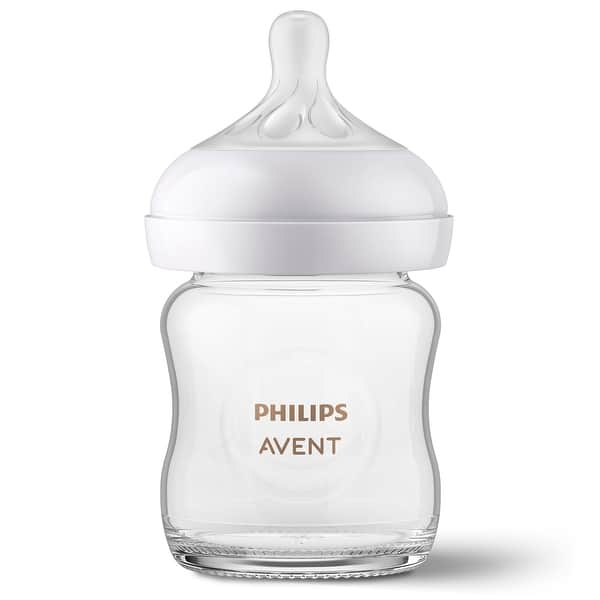 slide 2 of 5, Glass Natural Baby Bottle With Natural Response Nipple 4oz 3 Pack - Clear Clear - Glass