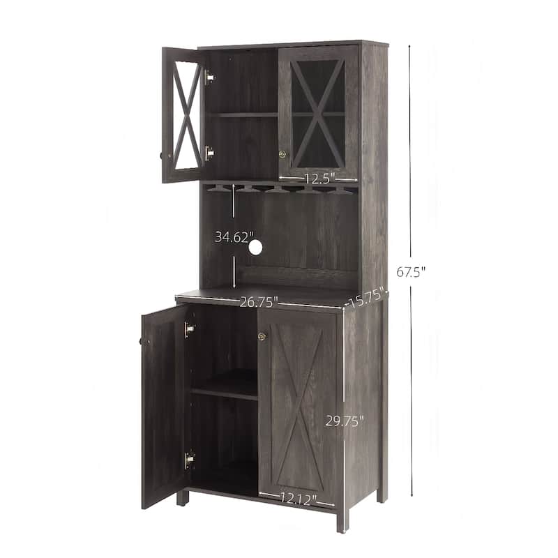 Dining Room Kitchen Cabinet with Wine Rack