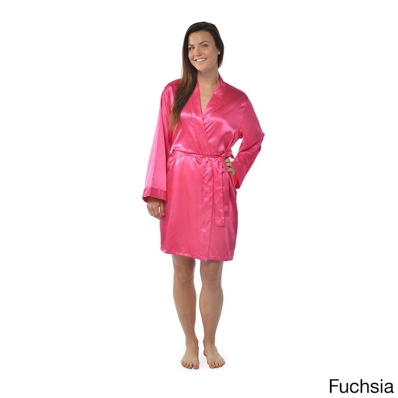 Leisureland Satin Charmeuse Knee-length Kimono Robe