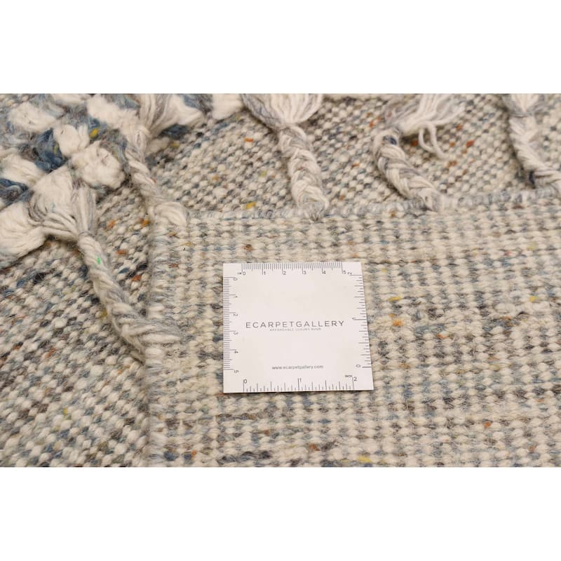 ECARPETGALLERY Hand-knotted Tangier Light Grey Wool Rug - 8'2 x 10'0