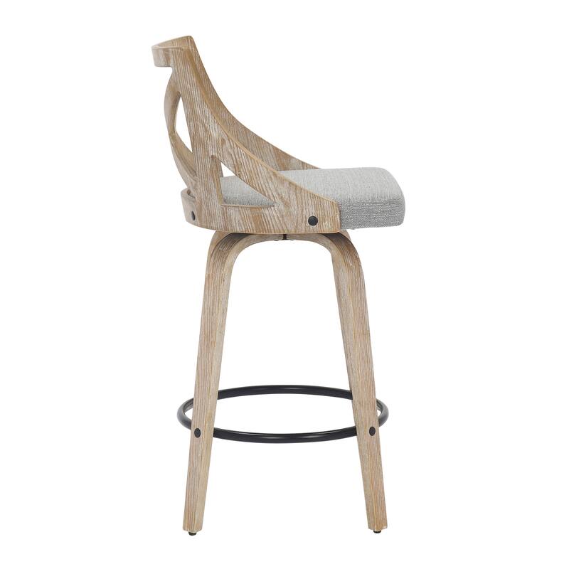 The Gray Barn Charlotte 26" Fixed-Height Counter Stool with Bent Wood Legs (Set of 2)