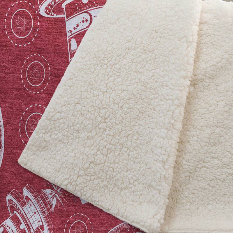 Premium Machine Washable ASB154 Coastal Lighthouse Sherpa Throw Blanket