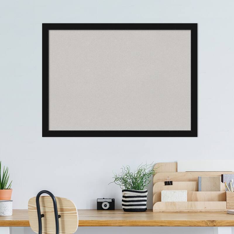Avon Black Narrow Framed Grey Corkboard Bulletin Board, Organization Board, Pin Board