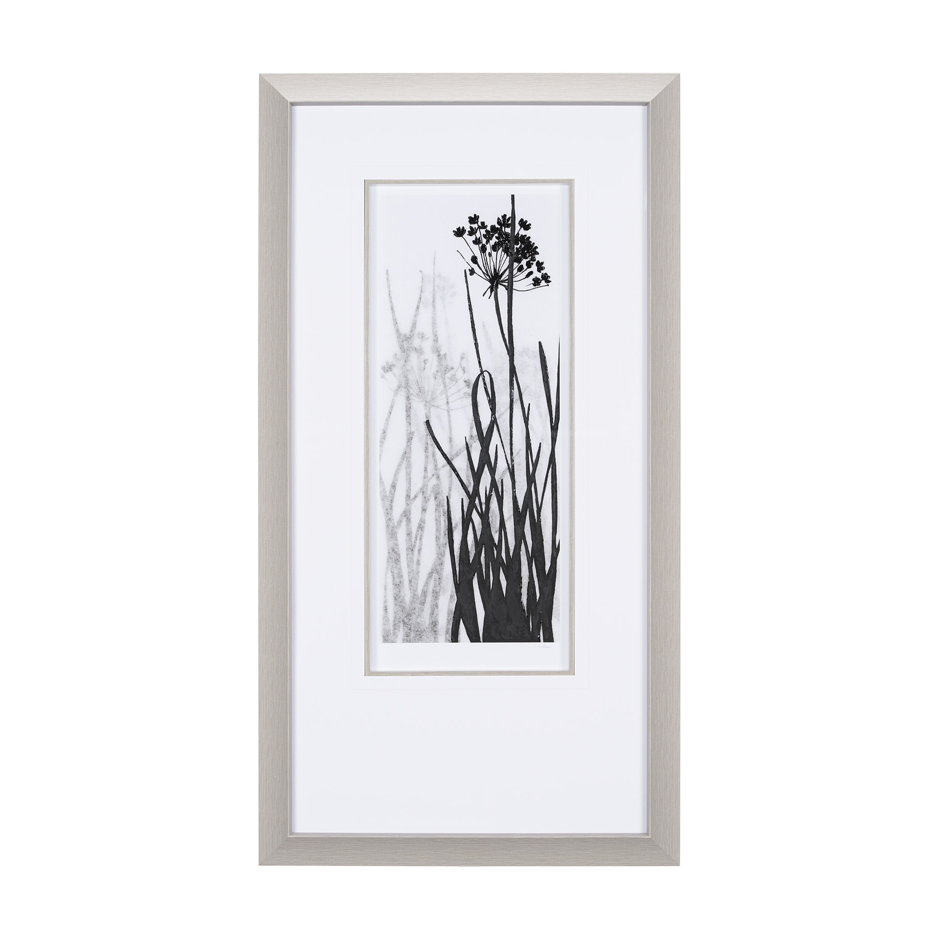 Floral Silhouette I by Mercana Studio Hand Embellished Textured Framed Art Print Matted under Glass
