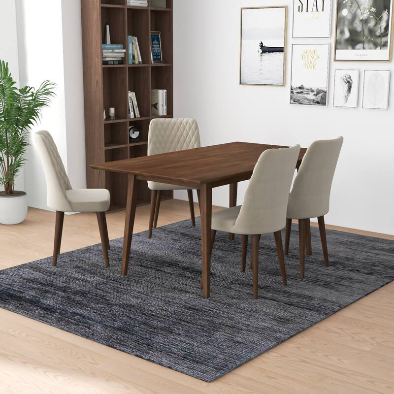 Modern Velvet Dining Chair (Set of 2) - Brown,Ivory,White