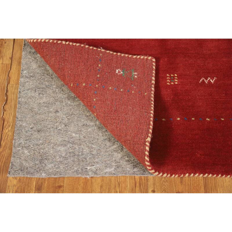 Red Tribal Gabbeh Oriental Area Rug Hand-Knotted Wool Carpet - 4'11" x 7'7"