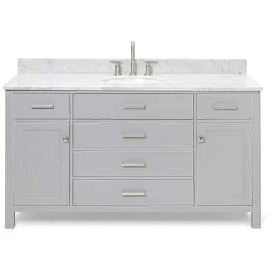 Ariel H061SCW2OVO Bristol 61" Free Standing Single Oval Basin Vanity