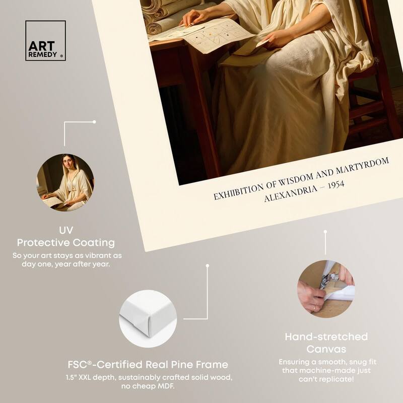 Philosopher of Alexandria Canvas by Art Remedy, Gallery Wrapped