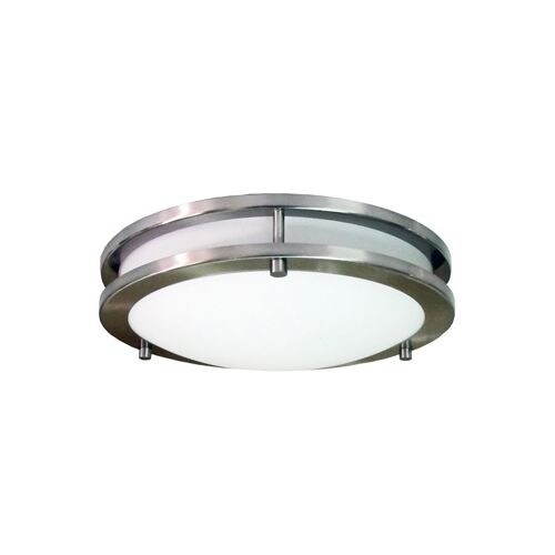 HomeSelects International 6102 Saturn 2 Light Flush Mount Indoor Ceiling Fixture - Brushed nickel