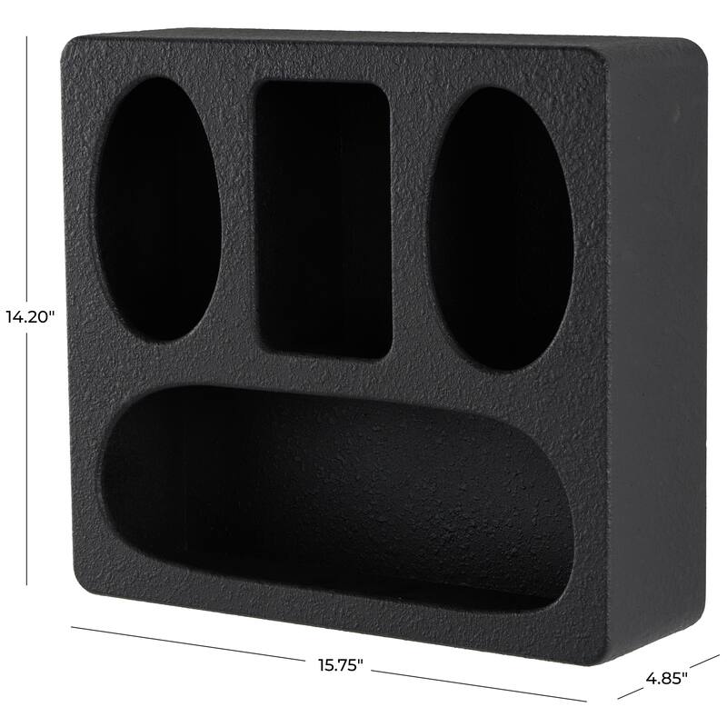 Cream or Black Wood 4 Shelf Geometric Room Wall Shelf