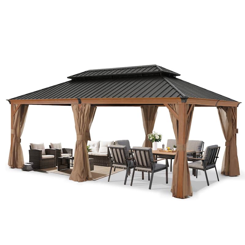 ABCCANOPY Outdoor Hardtop Gazebo with Galvanized Steel Double Roof