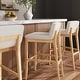 preview thumbnail 39 of 115, Gracie Modern Bar Stool, Boucle Upholstered Chair and Brushed Wooden Legs