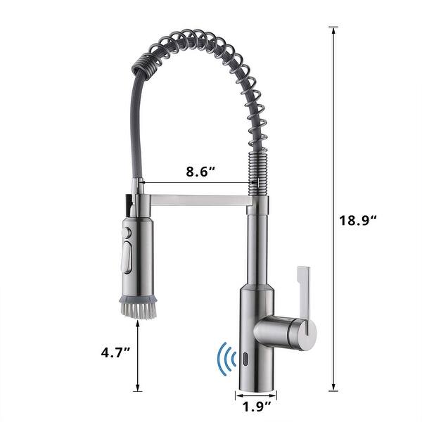 SingleHandle Touchless Kitchen Faucet with Pull Down Sprayer Bed