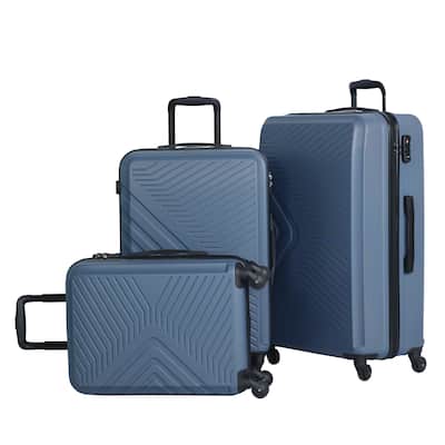 3 Piece Luggage Sets ABS Lightweight Suitcase with Two Hooks, Spinner Wheels, TSA Lock, (20/24/28)