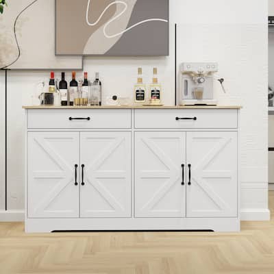 Large Farmhouse Buffet Cabinet Storage Sideboard