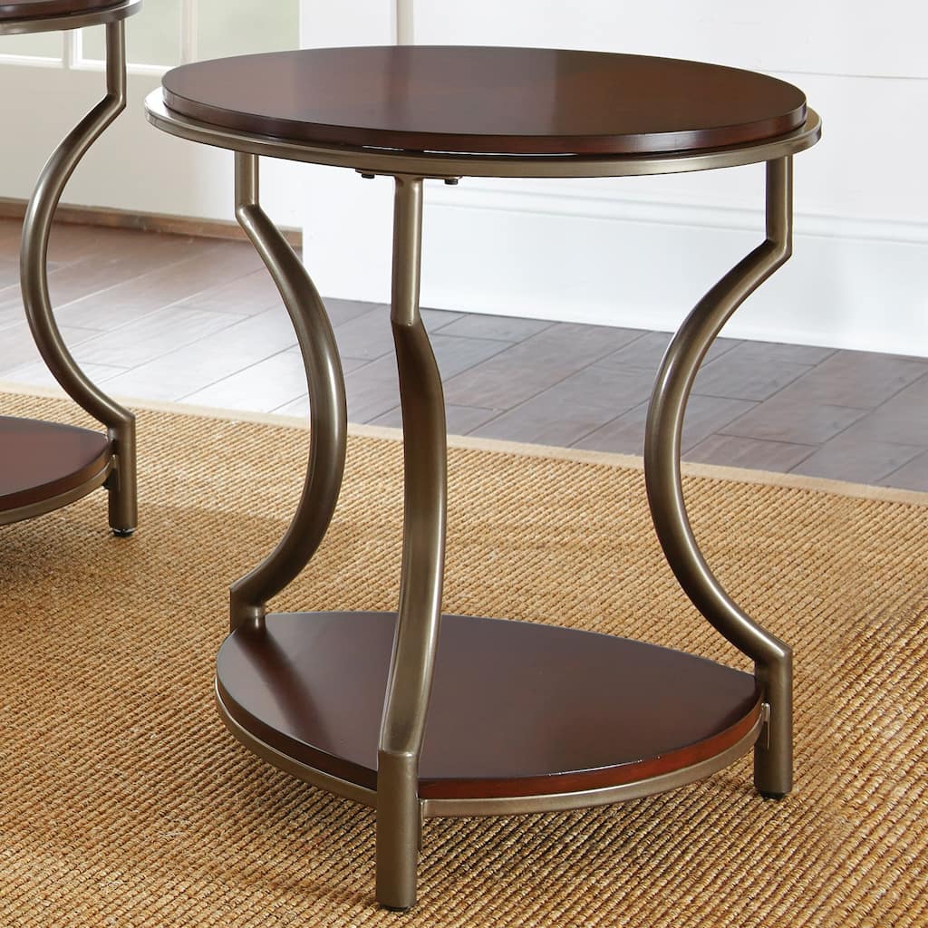 Steve Silver Marcus Round Mixed Media Side Table