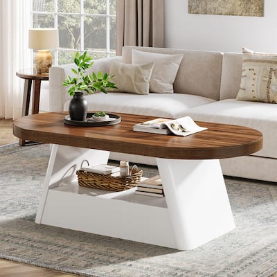 Modern Coffee Table for Living Room Center Cocktail Tea Table - 23.62" D x 47.24" W x 17.72" H