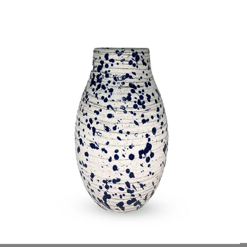 Ceramic Blue Speckled Vase