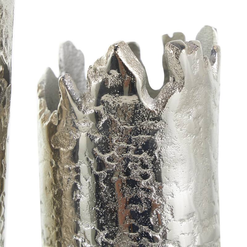 Aluminum Metal Tree Trunk Inspired Decorative Vase - Set of 2 Gold or Silver - CosmoLiving by Cosmopolitan