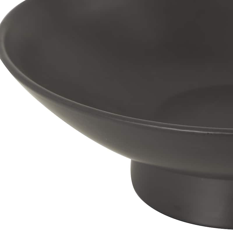 Black or White Ceramic Wide Decorative Bowl with Elevated Base