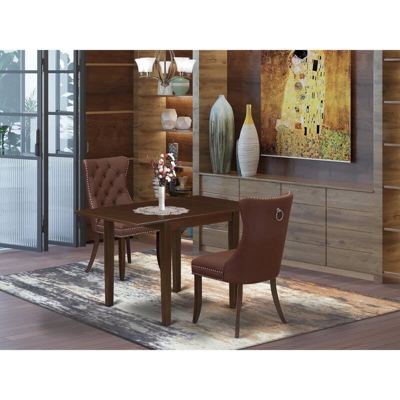 East West Furniture Dining Table Set Consists of a Rectangle Kitchen Table and Parson Chairs, Mahogany (Pieces Options) - NDDA3-MAH-26
