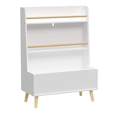 Simple Kids Bookshelf, Multiple Compartments Storage Display Rack, Baby Book Shelf And Toy Organizer