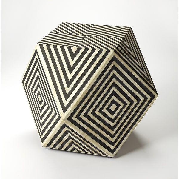 slide 2 of 3, Handmade Butler Zanzibar Bone Inlay End Table (India)