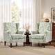 preview thumbnail 10 of 134, 2 Set Traditional Patterned Wingback Accent Chairs with NailHead