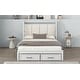 preview thumbnail 5 of 10, Full Size Solid Wood Platform Bed with Upholstered Headboard, Kids Bed Frame with 2-Storage Drawers for Bedroom, White