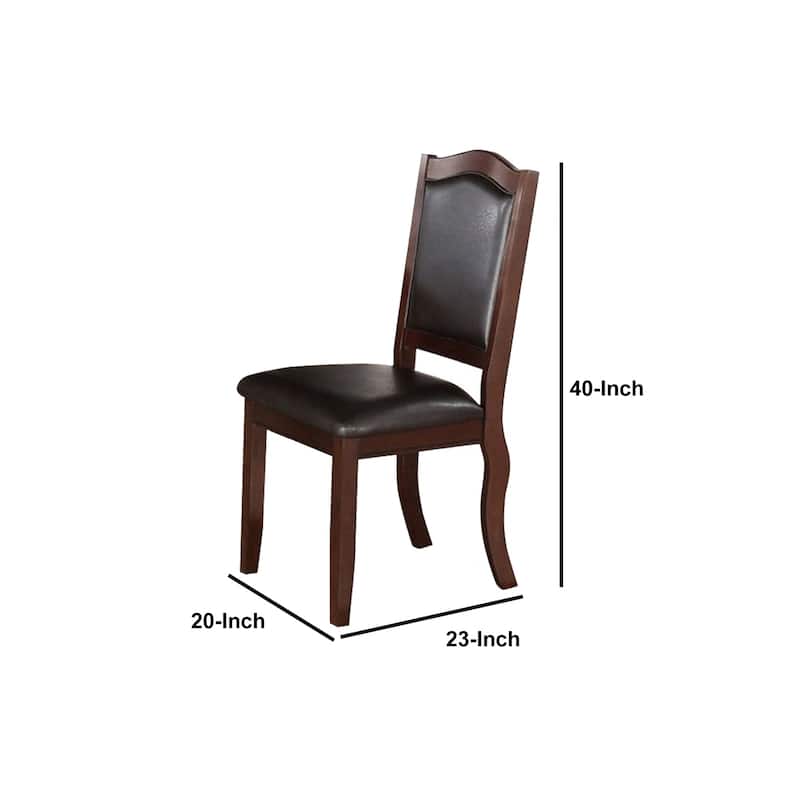 Brown/Brown Faux Leather Upholstered Wood Frame Dining Chair, Set of 2, Sturdy Dining Chair for Dining Rooms - 19
