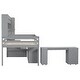 preview thumbnail 28 of 38, Wooden Low Loft Bed with Retractable Desk and Integrated Wardrobe