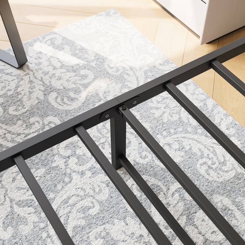 Platform Bed Frame with Wooden Headboard