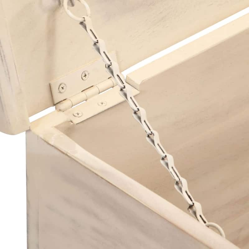 vidaXL Storage Box White 43.3"x15.7"x17.7" Solid Acacia Wood