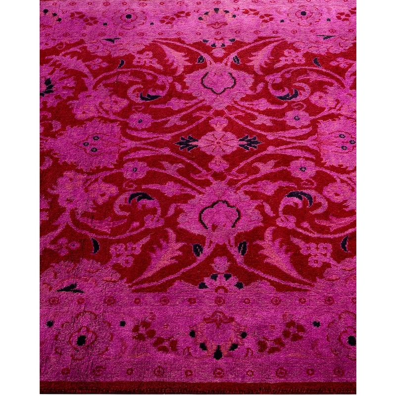Overton Hand Knotted Wool Vintage Inspired Modern Contemporary Overdyed Pink Area Rug - 3' 1" x 5' 1"