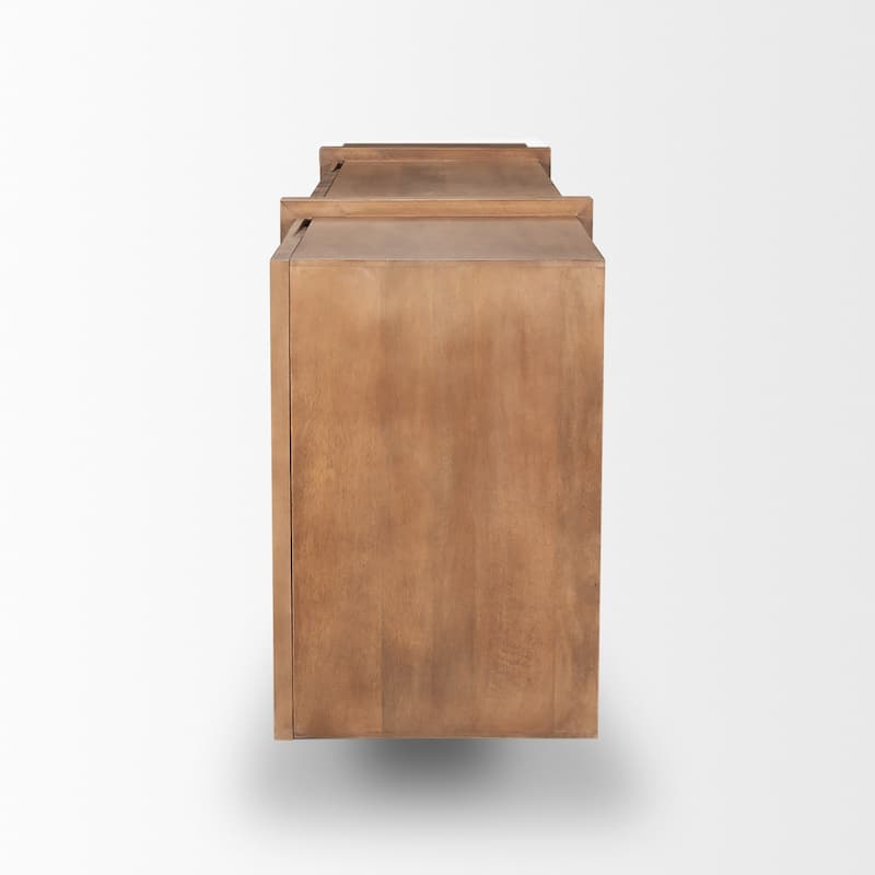 Eula Medium Brown Solid Wood 4-Door Sideboard