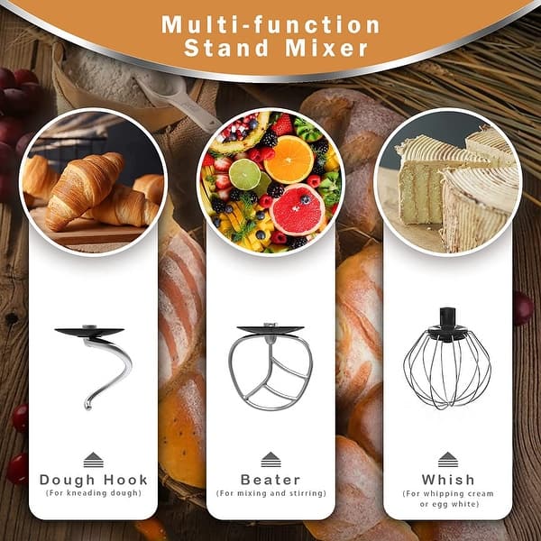 Stand Mixer 800W, 8.5QT Bowl, 7 in 1 Multifunctional Kitchen Mixer with