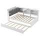 preview thumbnail 8 of 16, Twin Size Wood Platform Bed with Trundle, Shelves and Storage Headboard, White