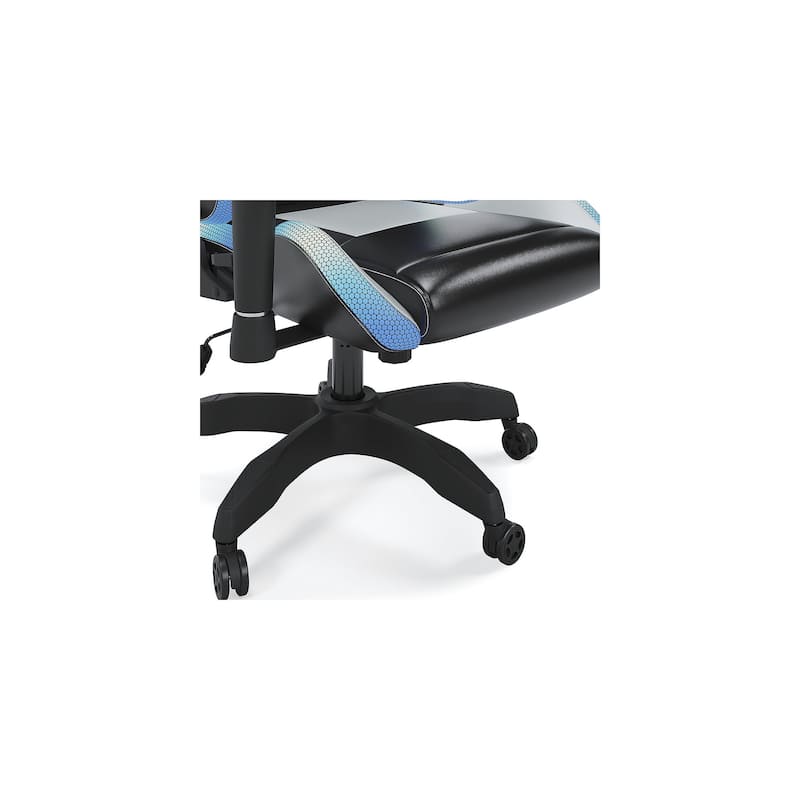 Signature Design by Ashley Lynxtyn Black and Grey Lighted Office Swivel Desk Chair