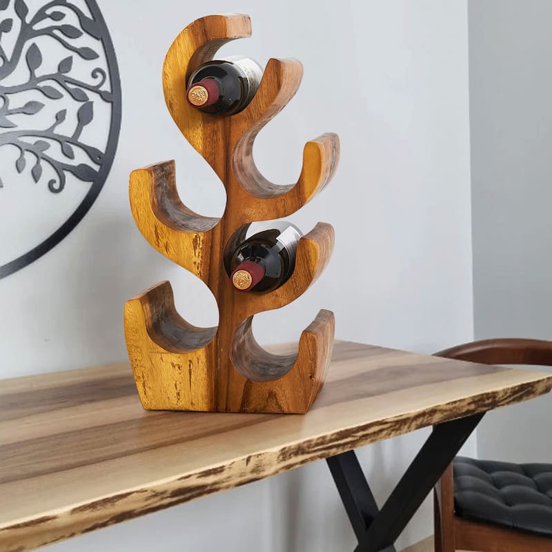 Greenage Suarwood Tree Shaped Wine Rack Freestanding Wine Storage
