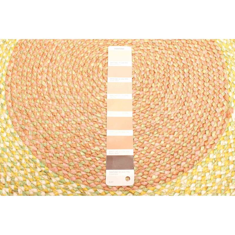 ECARPETGALLERY Braided Weave Palas Denizli Tan Jute Rug - 3'2 x 3'2