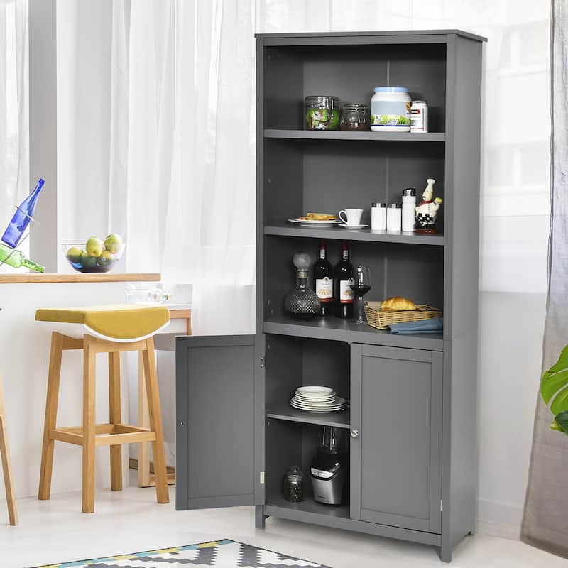 Costway Bookcase Shelving Storage Wooden Cabinet Unit Standing