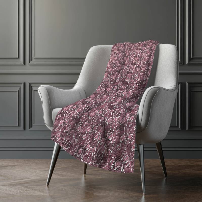 Premium Machine Washable Modern Floral Sherpa Throw Blanket