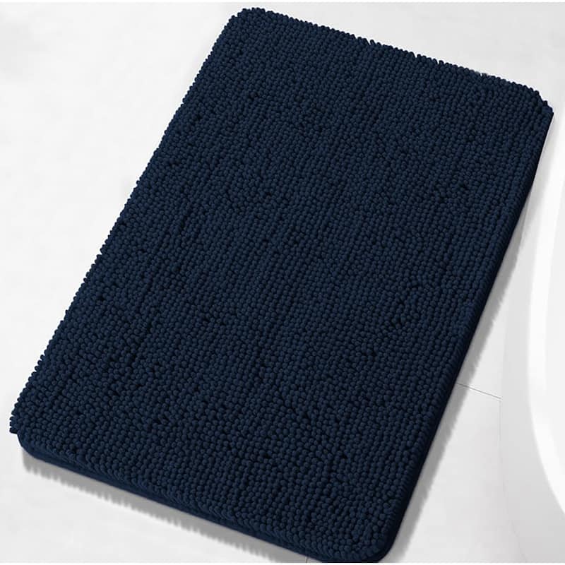 23"x15" - Navy Blue Soft Cozy Plush Chenille Bath Mat Bathroom Rug - 23" x 15" - Navy Blue