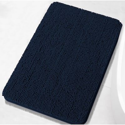 23"x15" - Navy Blue Soft Cozy Plush Chenille Bath Mat Bathroom Rug