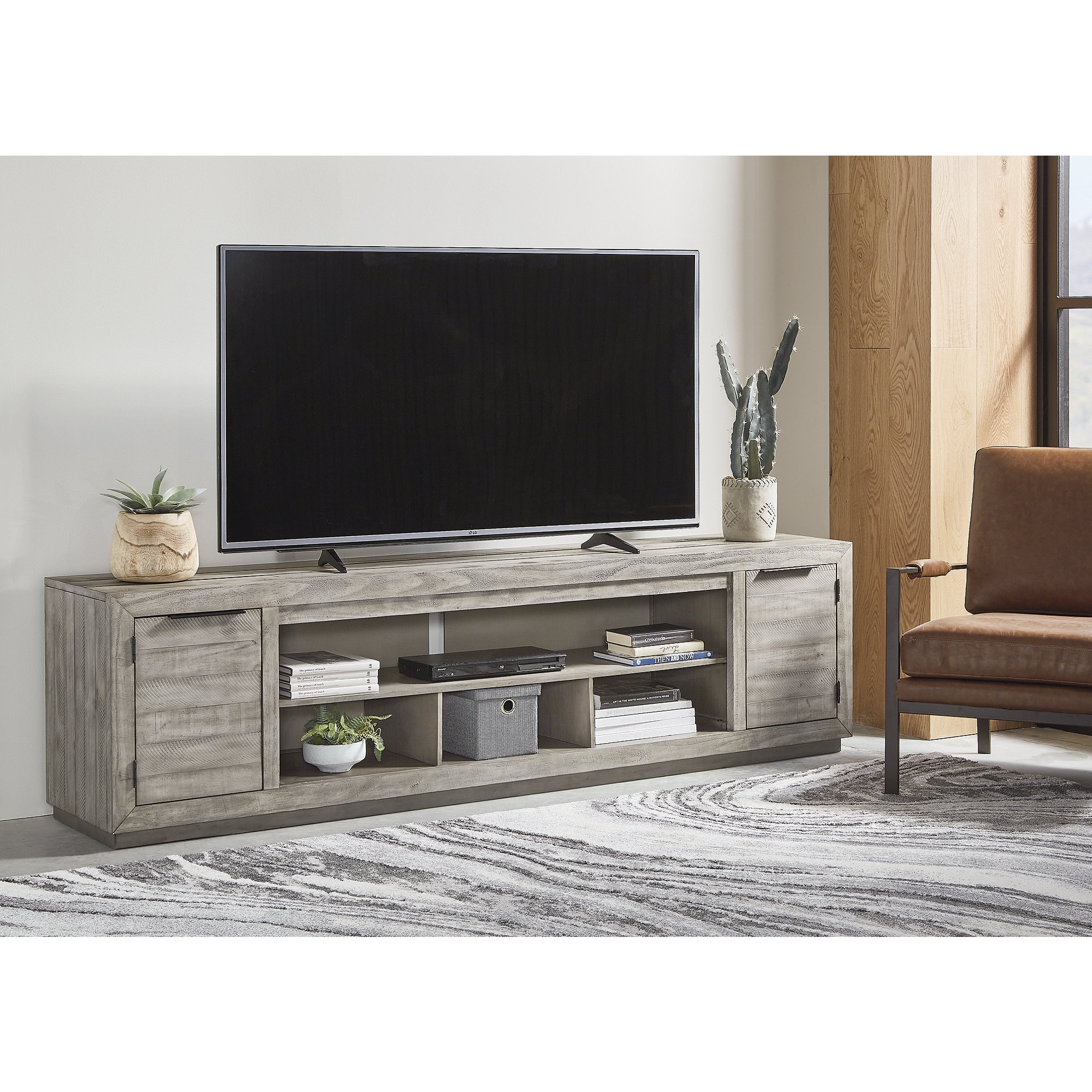 Ashley wynnlow large tv cheap stand in gray