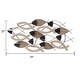 preview thumbnail 8 of 6, Black Metal and Brown Wood Modern School of Fish Metal Wall Decor