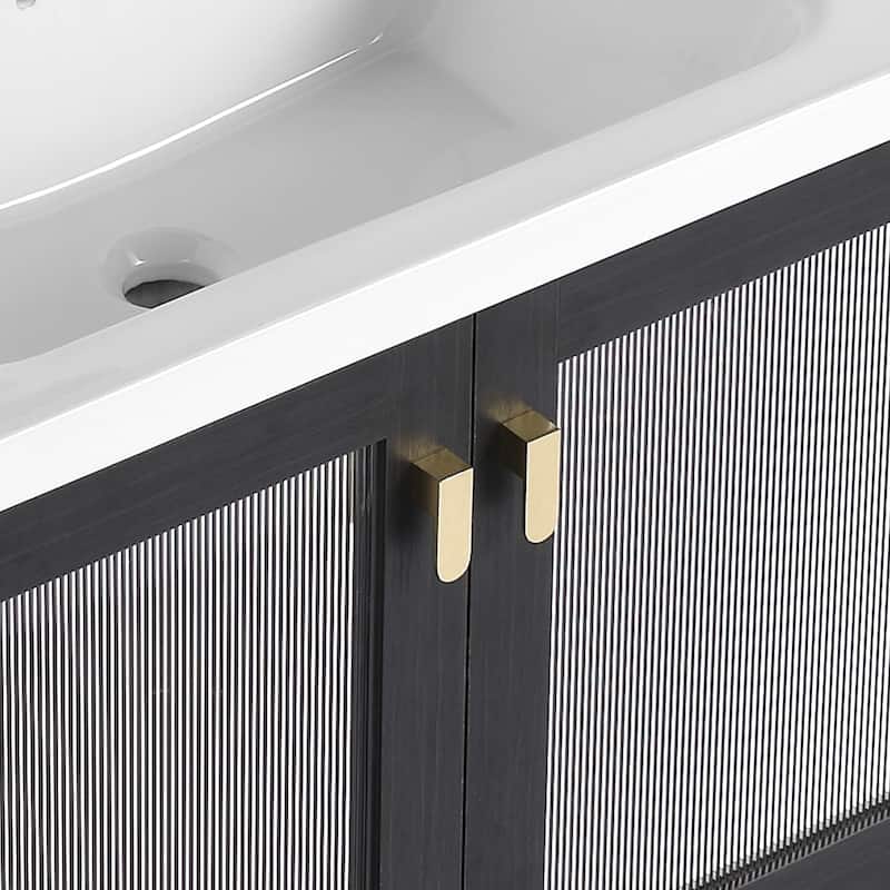GDFStudio - Eliana Modern Freestanding Bathroom Vanity with Soft-Close Doors and Ceramic Sink