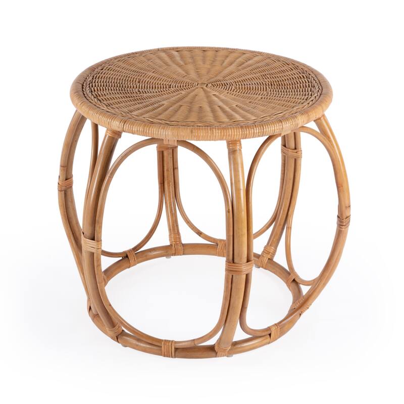 Savannah Woven Rattan Round End Table